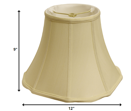 HomeRoots 12" Octagon Monay Shantung Lampshade in Antique White Finish