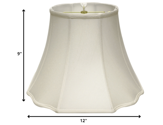 HomeRoots 12" Octagon Monay Shantung Lampshade in White Finish