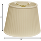 HomeRoots 12" Oval Side Pleat Paperback Shantung Lampshade in Ivory Finish