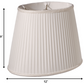 HomeRoots 12" Oval Side Pleat Paperback Shantung Lampshade in White Finish