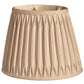 HomeRoots 12" Oval Smocked Pleat Paperback Shantung Lampshade in Vintage Gold Finish