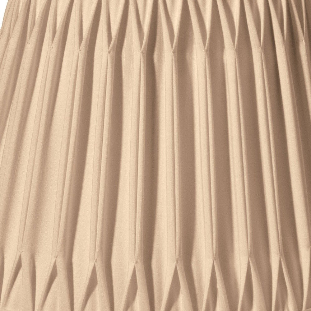 HomeRoots 12" Oval Smocked Pleat Paperback Shantung Lampshade in Vintage Gold Finish