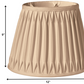 HomeRoots 12" Oval Smocked Pleat Paperback Shantung Lampshade in Vintage Gold Finish