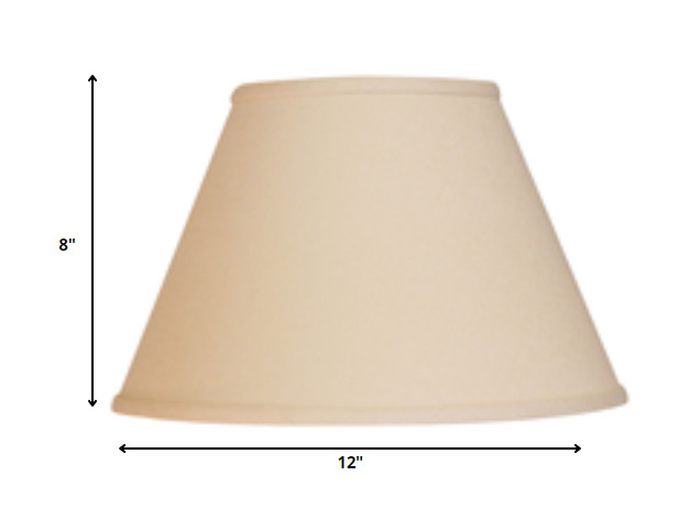HomeRoots 12" Parchment Premium Empire Slanted Linen Lampshade in Beige Finish