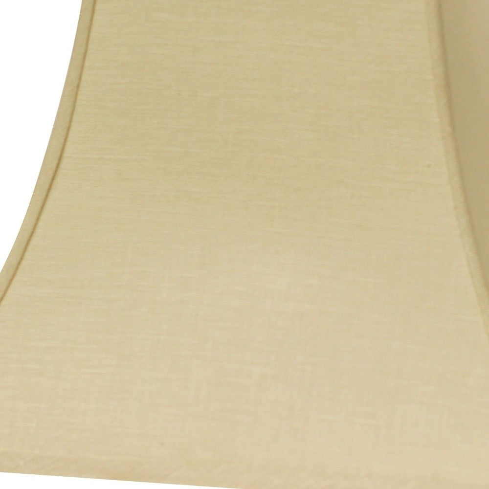 HomeRoots 12" Parchment Premium Square Bell Slanted Linen Lampshade in Beige Finish