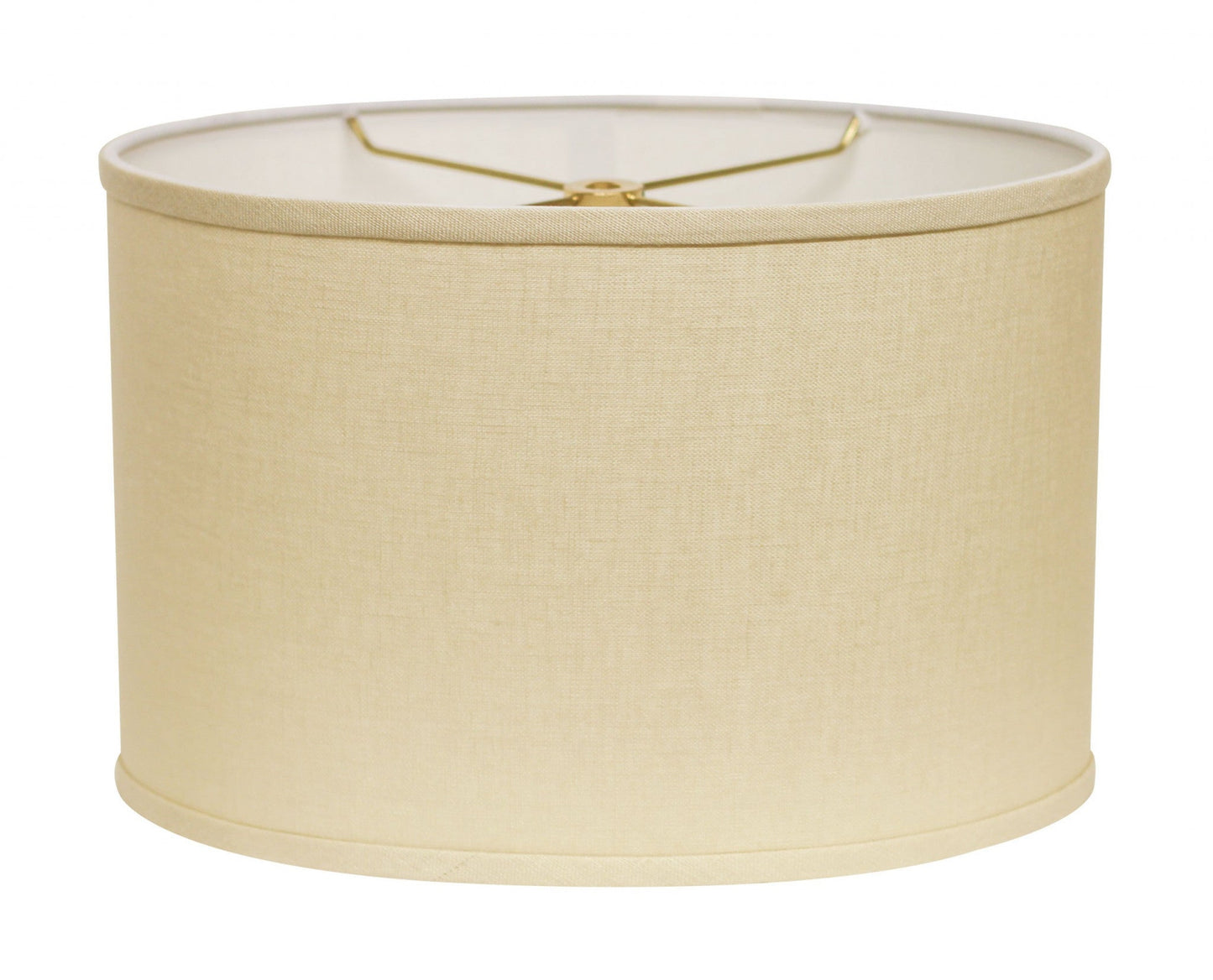 HomeRoots 12" Parchment Throwback Oval Linen Lampshade in Beige Finish