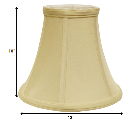 HomeRoots 12" Premium Bell Monay Shantung Lampshade in Antique White Finish