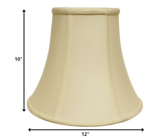 HomeRoots 12" Premium Bell Monay Shantung Lampshade in Ivory Finish