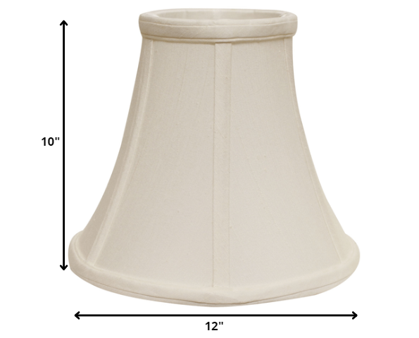 HomeRoots 12" Premium Bell Monay Shantung Lampshade in White Finish