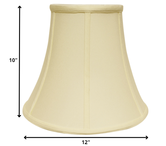 HomeRoots 12" Premium Bell No Slub Lampshade in Ivory Finish