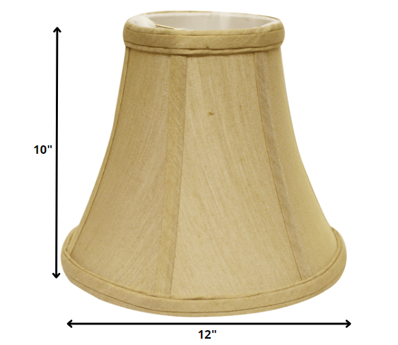 HomeRoots 12" Premium Bell No Slub Lampshade in Pale Brown Finish