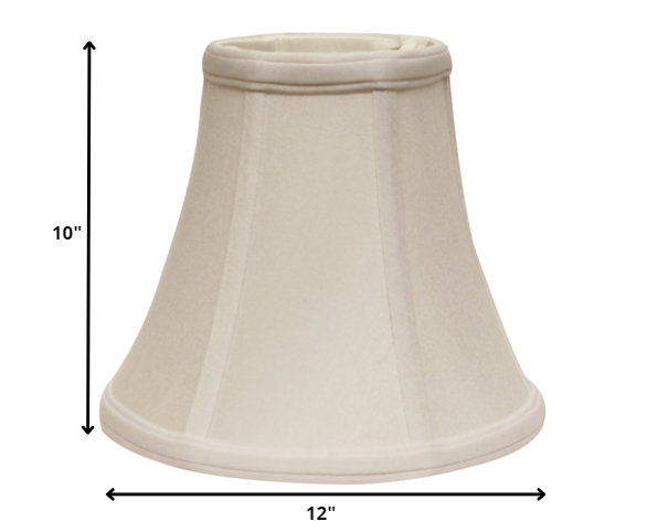 HomeRoots 12" Premium Bell No Slub Lampshade in Snow Finish