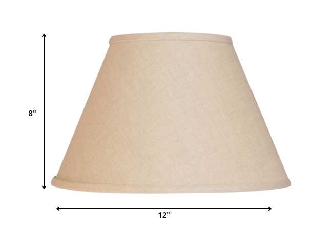 HomeRoots 12" Premium Empire Slanted Linen Lampshade in Dark Wheat Finish