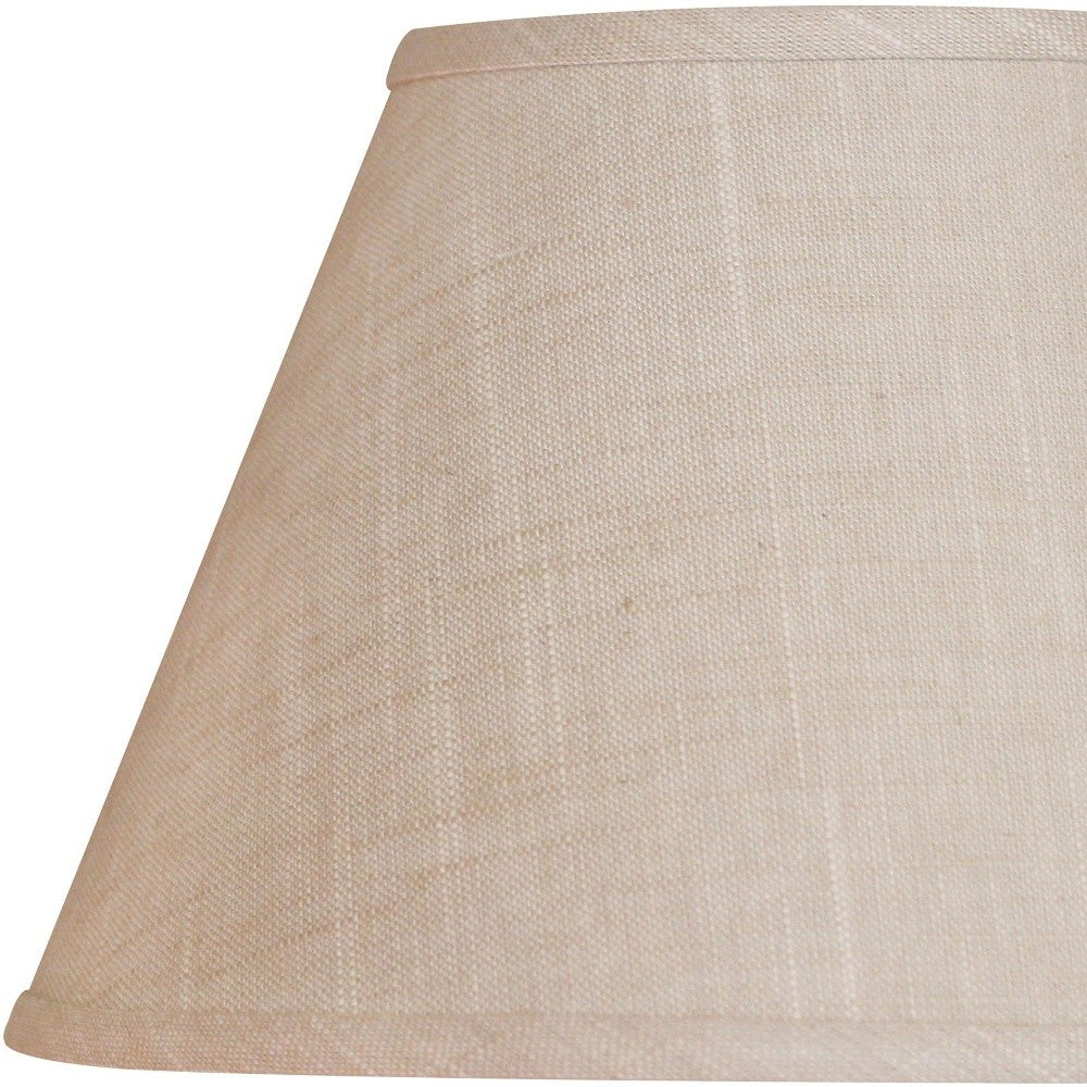 HomeRoots 12" Premium Empire Slanted Linen Lampshade in Light Wheat Finish