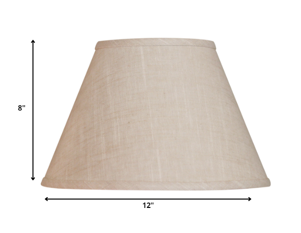 HomeRoots 12" Premium Empire Slanted Linen Lampshade in Light Wheat Finish