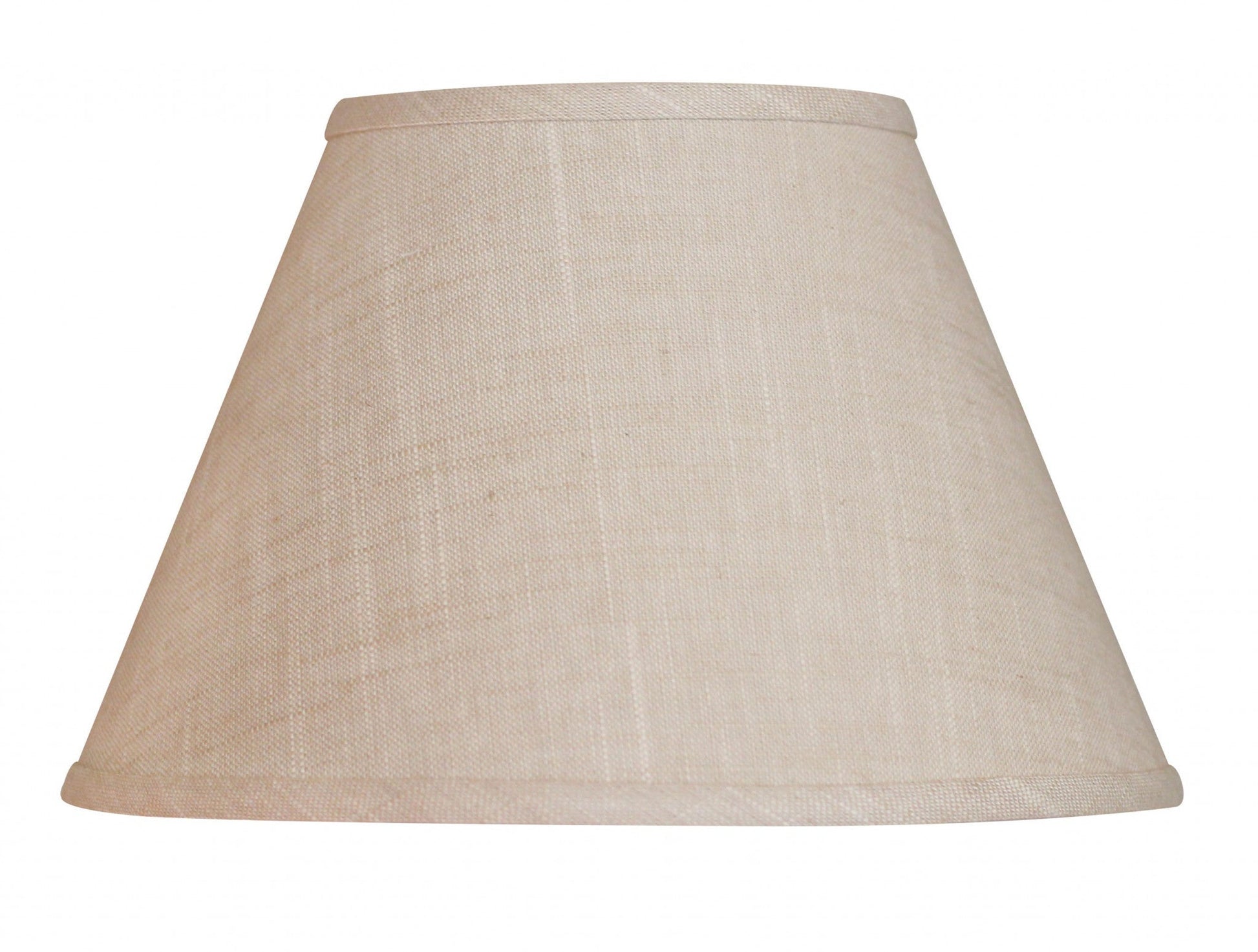 HomeRoots 12" Premium Empire Slanted Linen Lampshade in Light Wheat Finish