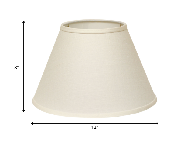 HomeRoots 12" Premium Empire Slanted Linen Lampshade in White Finish
