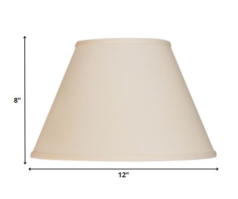 HomeRoots 12" Premium Empire Slanted No Slub Lampshade in Ivory Finish