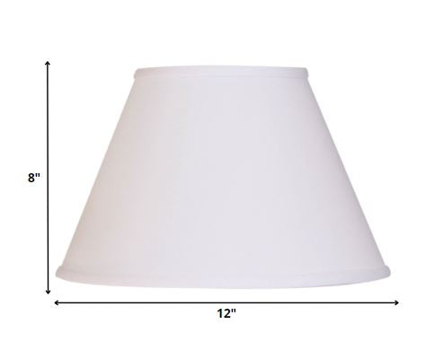 HomeRoots 12" Premium Empire Slanted No Slub Lampshade in White Finish