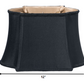 HomeRoots 12" Premium Oblong Shantung Lampshade in Black Finish With Bronze Lining