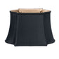 HomeRoots 12" Premium Oblong Shantung Lampshade in Black Finish With Bronze Lining