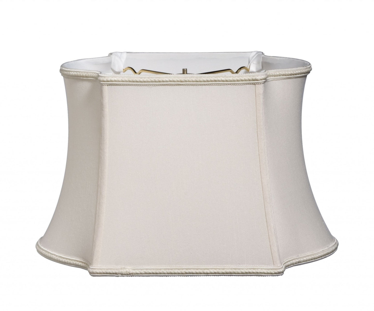 HomeRoots 12" Premium Oblong Shantung Lampshade in Cream Finish