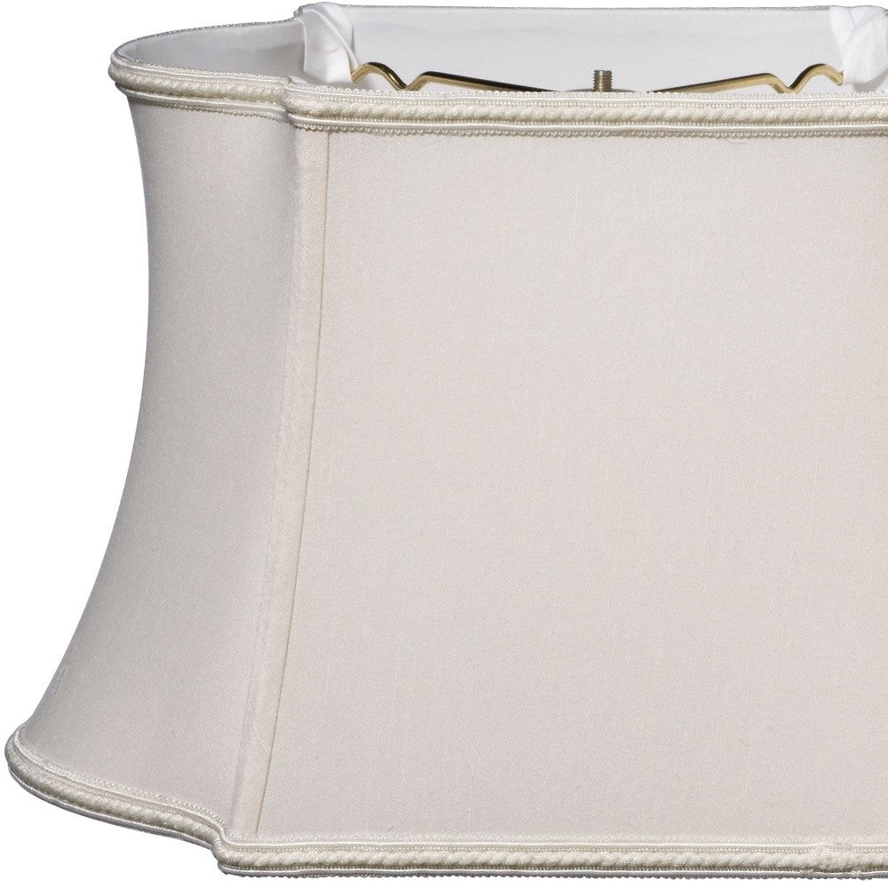 HomeRoots 12" Premium Oblong Shantung Lampshade in Cream Finish