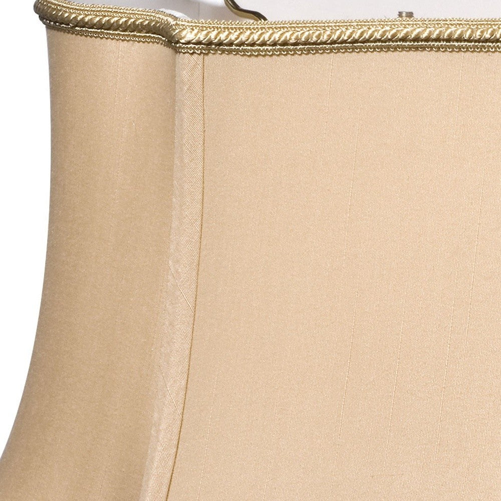 HomeRoots 12" Premium Oblong Shantung Lampshade in Vintage Gold Finish