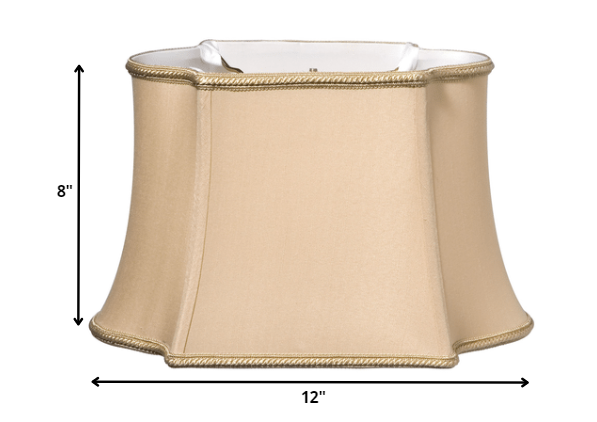 HomeRoots 12" Premium Oblong Shantung Lampshade in Vintage Gold Finish