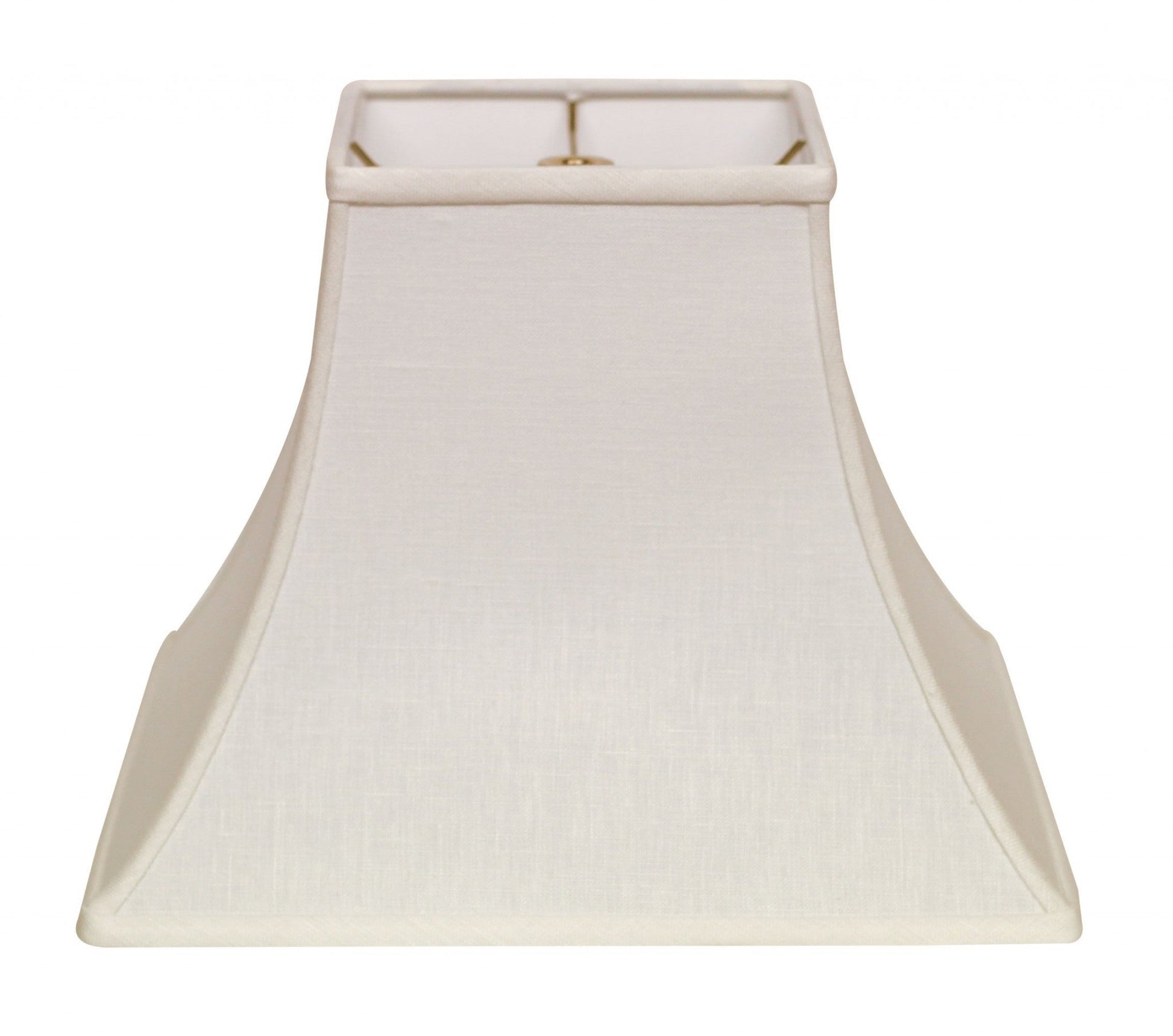 HomeRoots 12" Premium Square Bell Slanted Linen Lampshade in White Finish