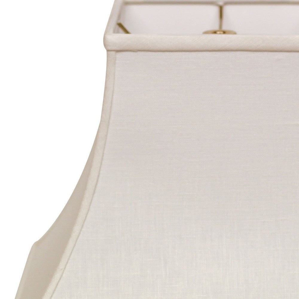HomeRoots 12" Premium Square Bell Slanted Linen Lampshade in White Finish