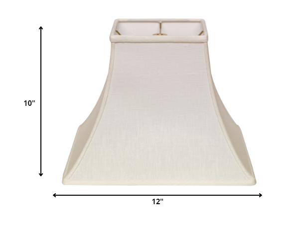 HomeRoots 12" Premium Square Bell Slanted Linen Lampshade in White Finish