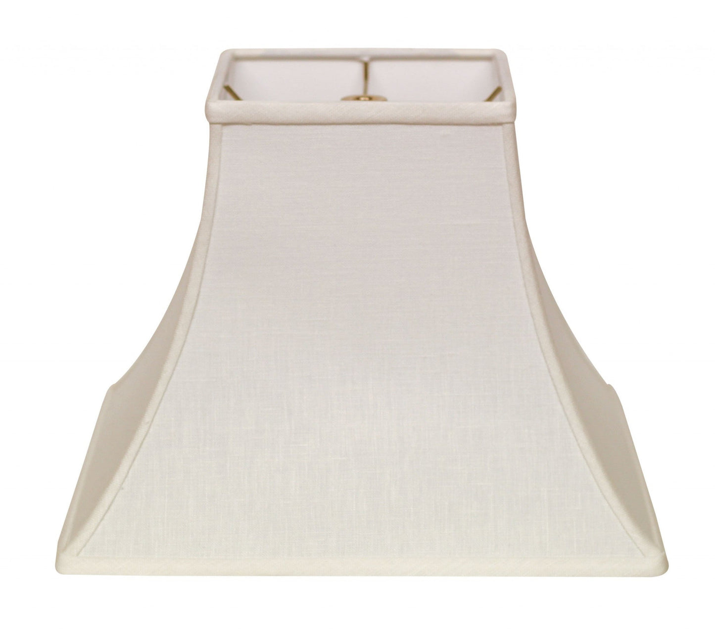 HomeRoots 12" Premium Square Bell Slanted Linen Lampshade in White Finish