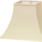 HomeRoots 12" Premium Square Bell Slanted No Slub Lampshade in Ivory Finish
