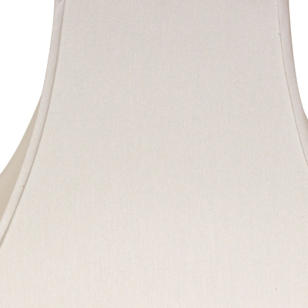 HomeRoots 12" Premium Square Bell Slanted No Slub Lampshade in White Finish