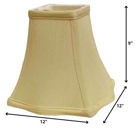 HomeRoots 12" Premium Square Monay Shantung Lampshade in Antique White Finish
