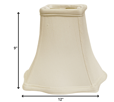 HomeRoots 12" Premium Square Monay Shantung Lampshade in White Finish