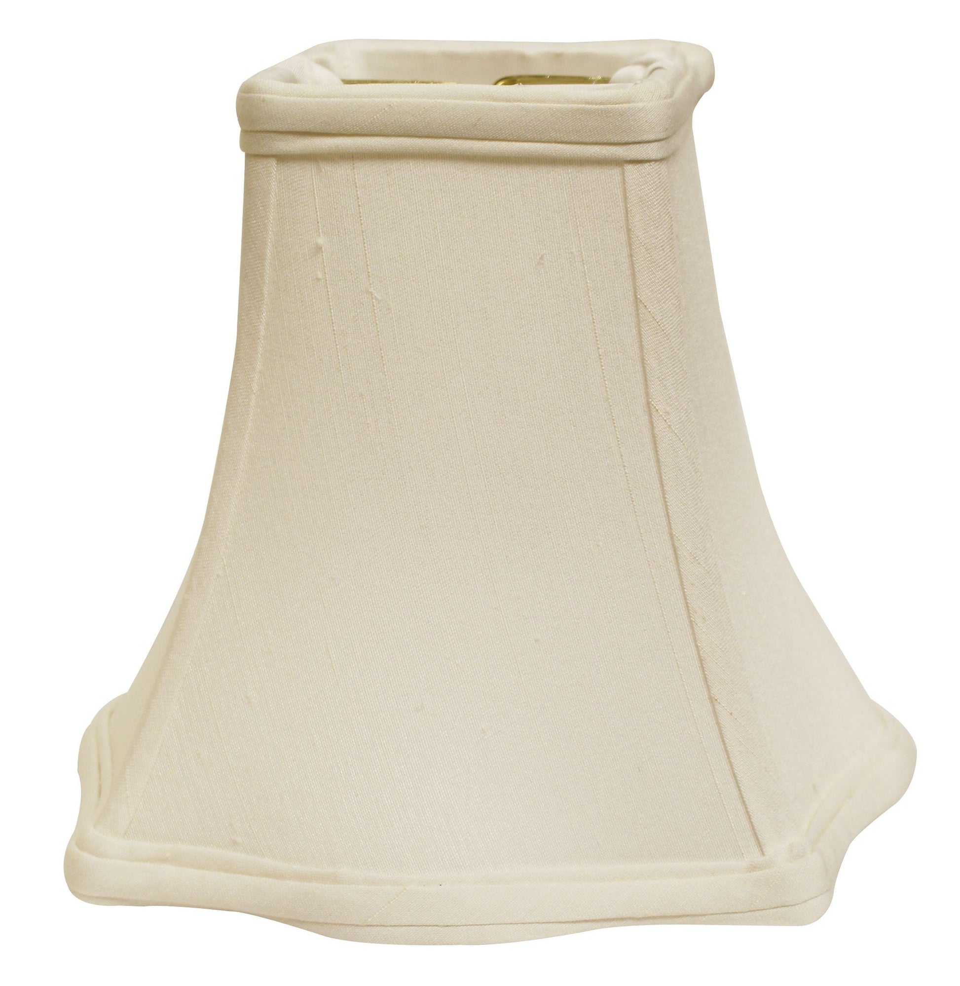 HomeRoots 12" Premium Square Monay Shantung Lampshade in White Finish