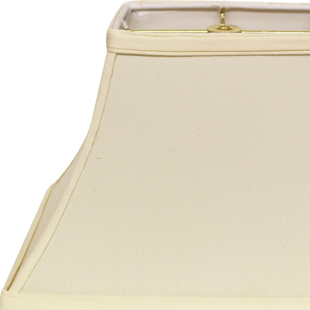 HomeRoots 12" Rectangle Bell No Slub Lampshade in Ivory Finish