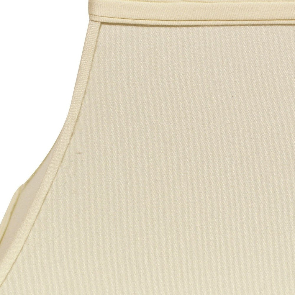 HomeRoots 12" Rectangle Bell No Slub Lampshade in Ivory Finish