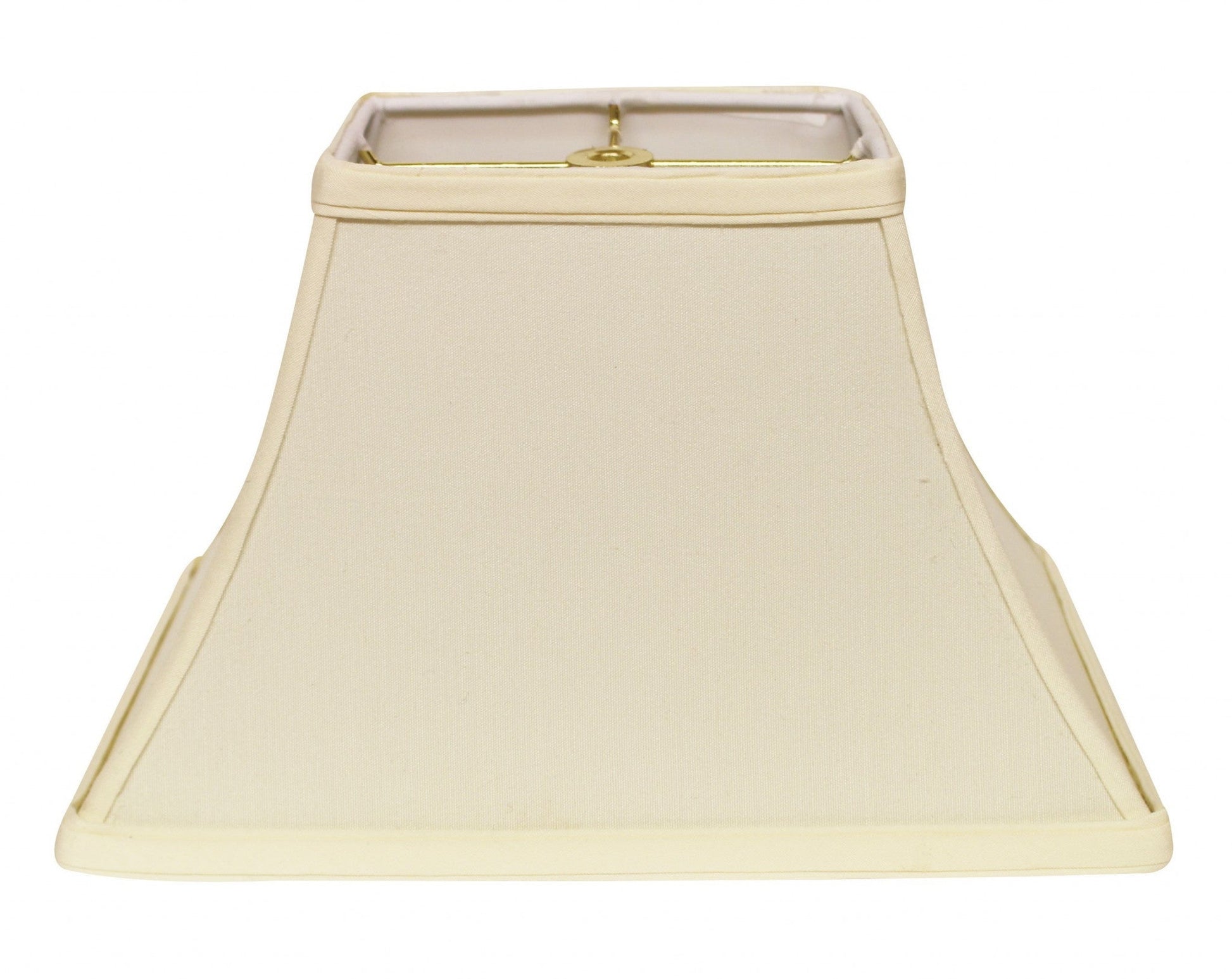 HomeRoots 12" Rectangle Bell No Slub Lampshade in Ivory Finish
