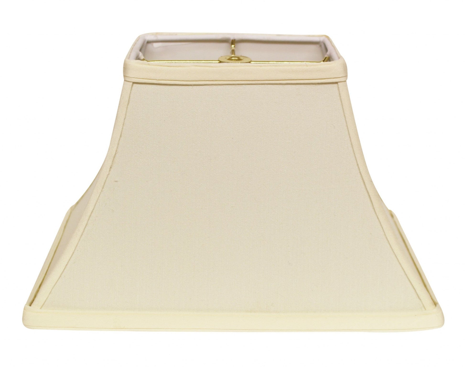 HomeRoots 12" Rectangle Bell No Slub Lampshade in Ivory Finish