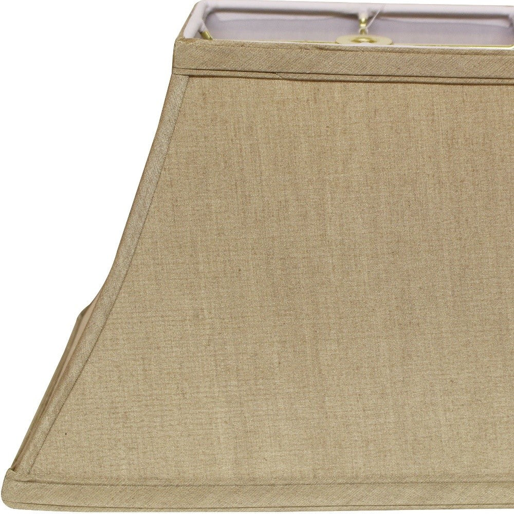 HomeRoots 12" Rectangle Bell No Slub Lampshade in Pale Brown Finish