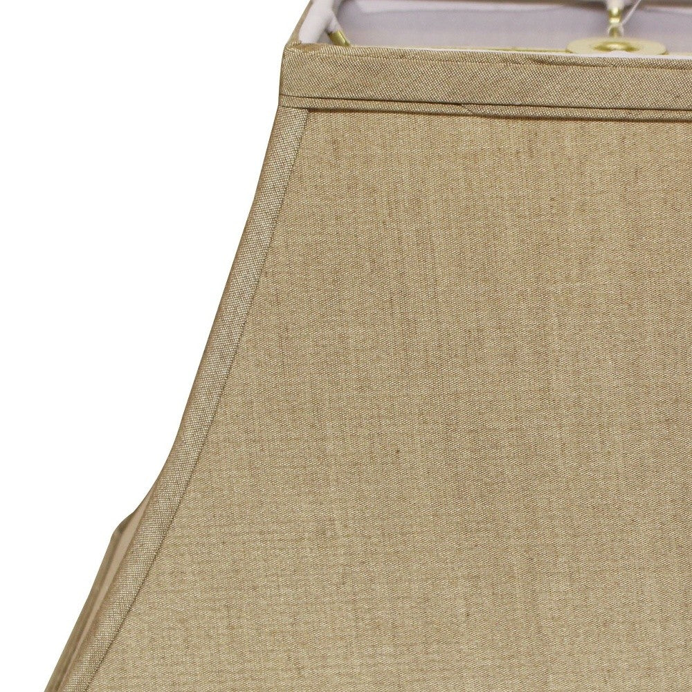 HomeRoots 12" Rectangle Bell No Slub Lampshade in Pale Brown Finish