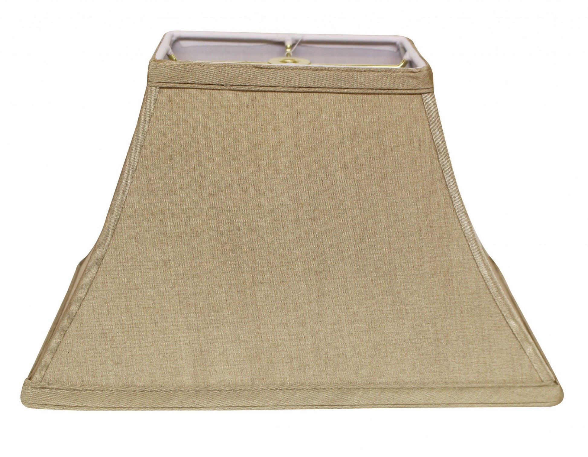 HomeRoots 12" Rectangle Bell No Slub Lampshade in Pale Brown Finish