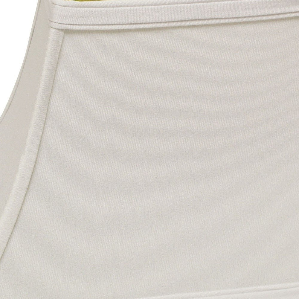 HomeRoots 12" Rectangle Bell No Slub Lampshade in White Finish