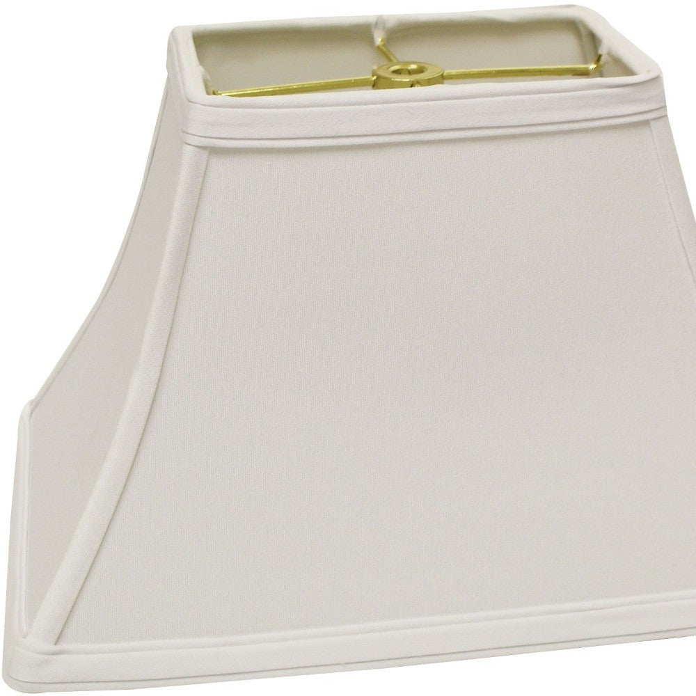 HomeRoots 12" Rectangle Bell No Slub Lampshade in White Finish