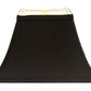 HomeRoots 12" Rectangle Bell Shantung Lampshade in Black Finish With White Lining