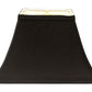 HomeRoots 12" Rectangle Bell Shantung Lampshade in Black Finish With White Lining