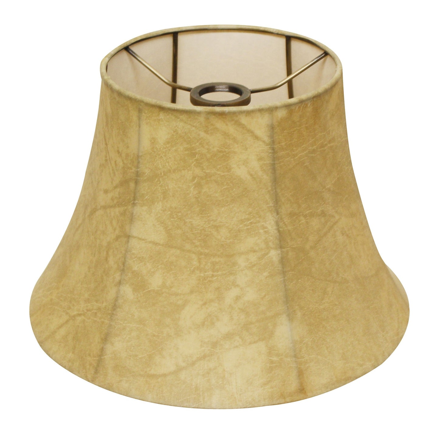 HomeRoots 12" Shallow Drum Parchment Lampshade With Faux Snakeskin Finish